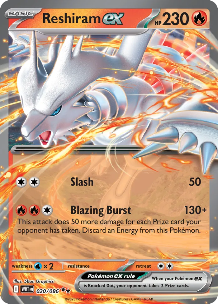 Reshiram ex #20 White Flare Pokemon card