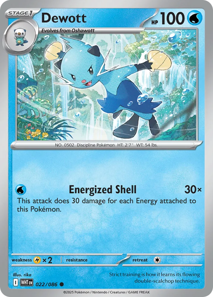 Dewott #22 White Flare Pokemon card