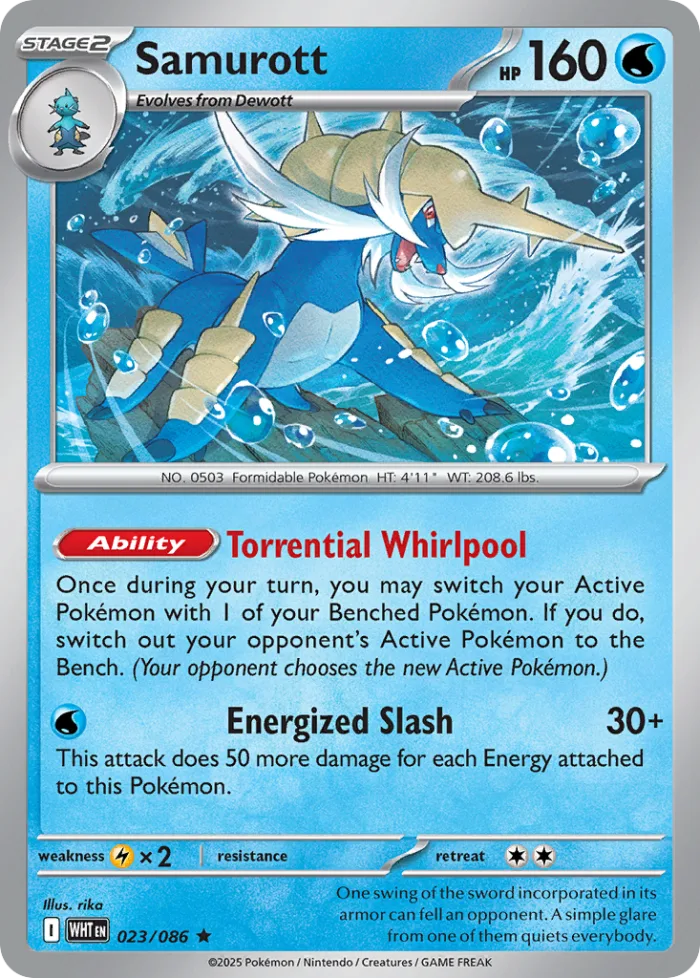 Samurott #23 White Flare Pokemon card