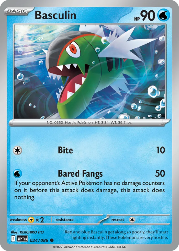 Basculin #24 White Flare Pokemon card