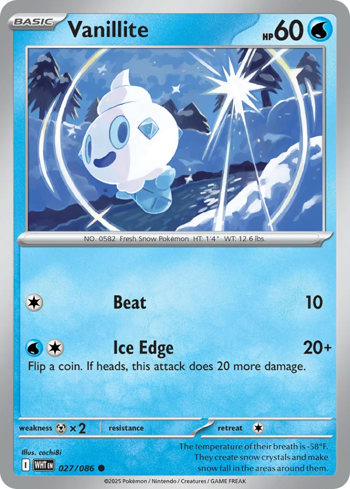 Vanillite #27 White Flare Pokemon card