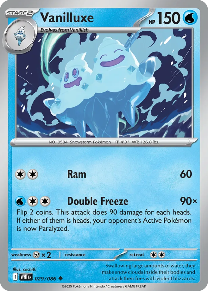 Vanilluxe #29 White Flare Pokemon card