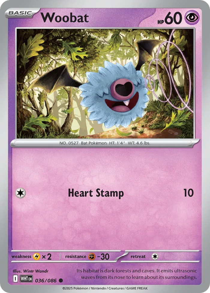 Woobat #36 White Flare Pokemon card