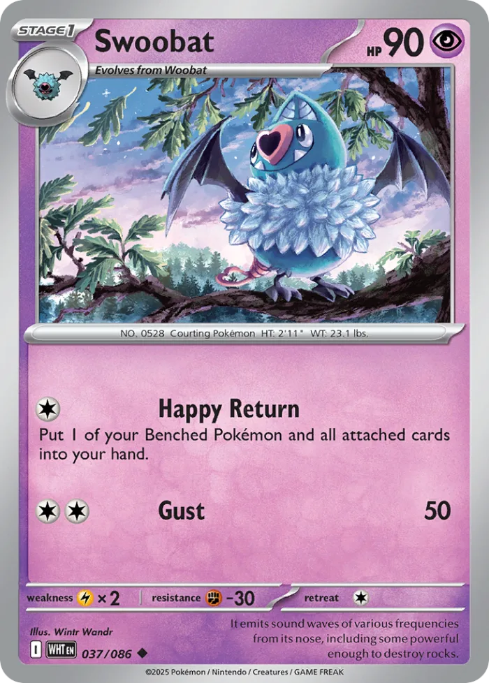 Swoobat #37 White Flare Pokemon card