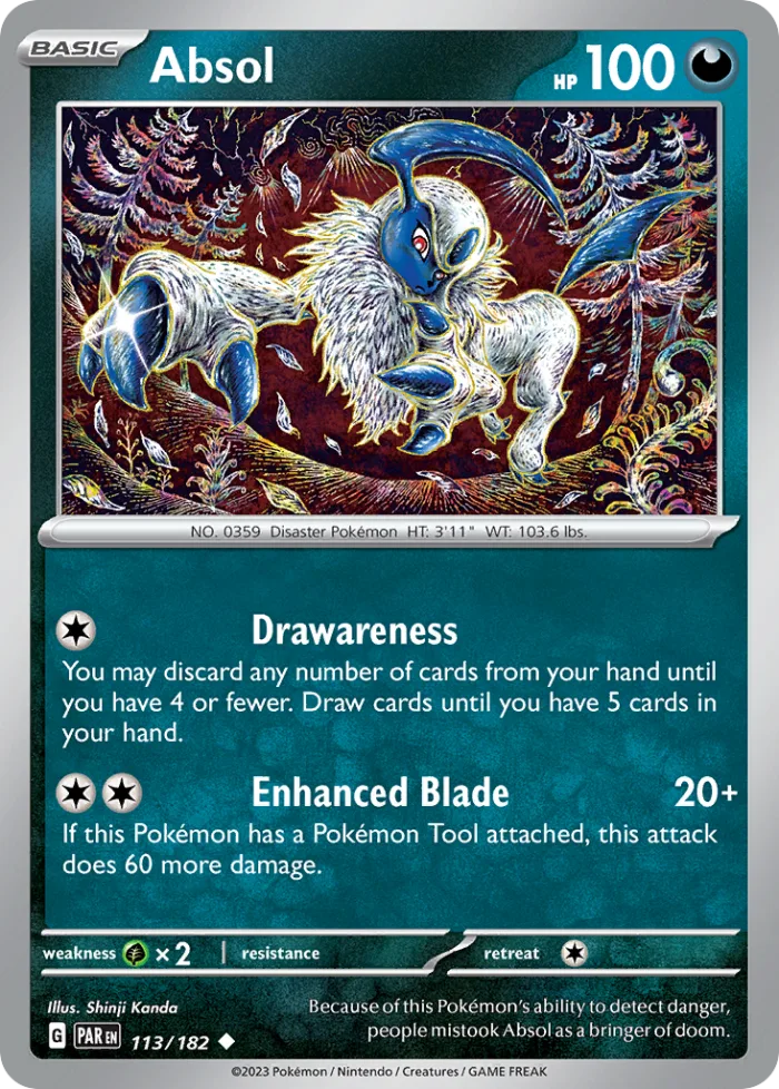 Absol #113 Paradox Rift Pokemon card
