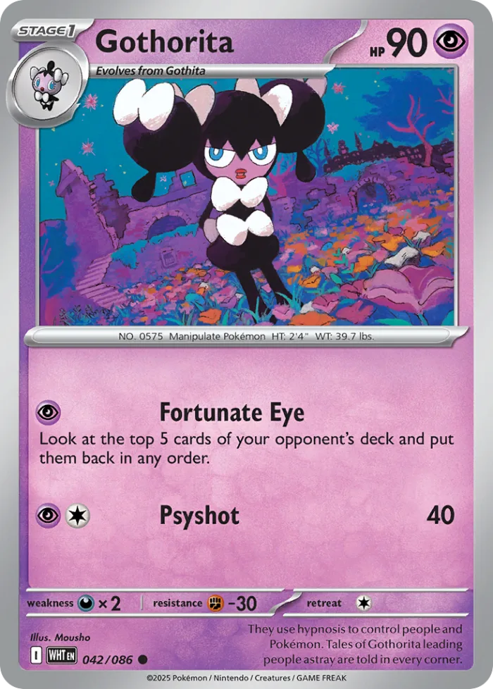 Gothorita #42 White Flare Pokemon card