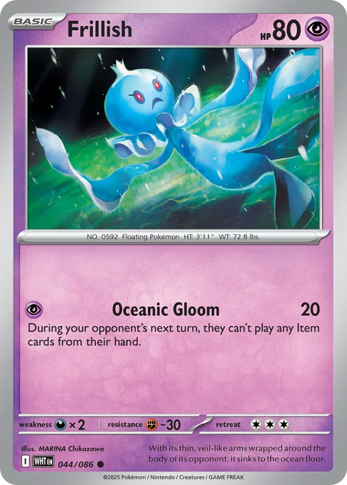 Frillish #44 White Flare Pokemon card