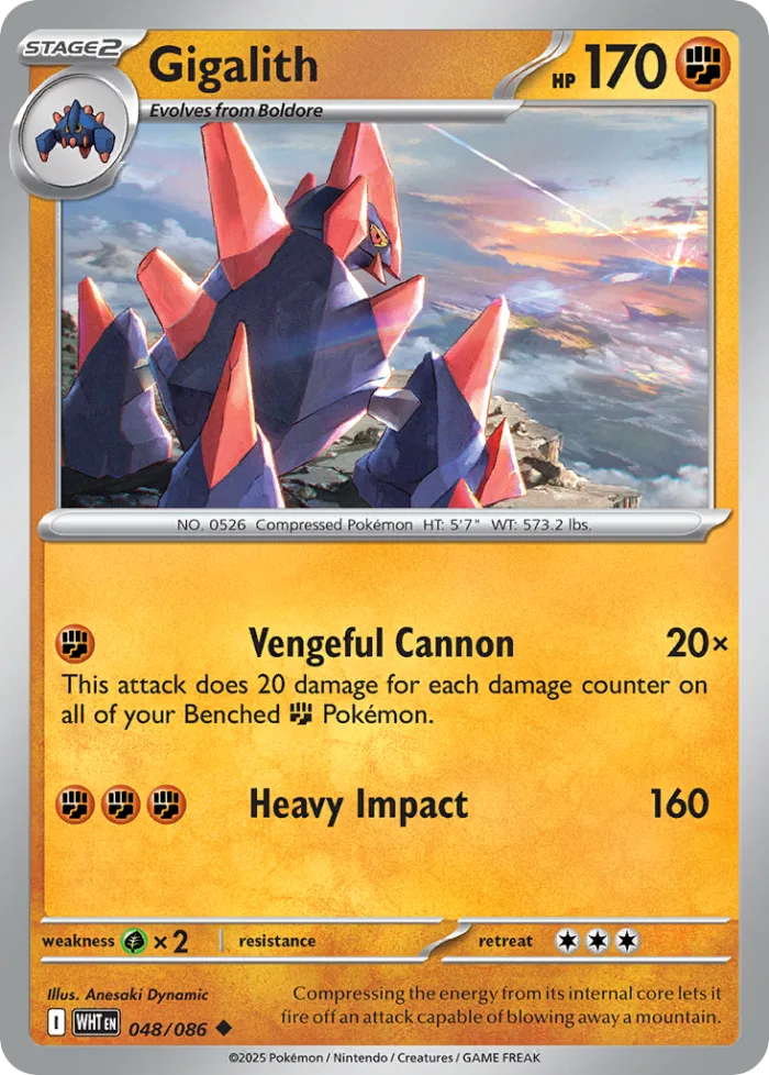 Gigalith #48 White Flare Pokemon card