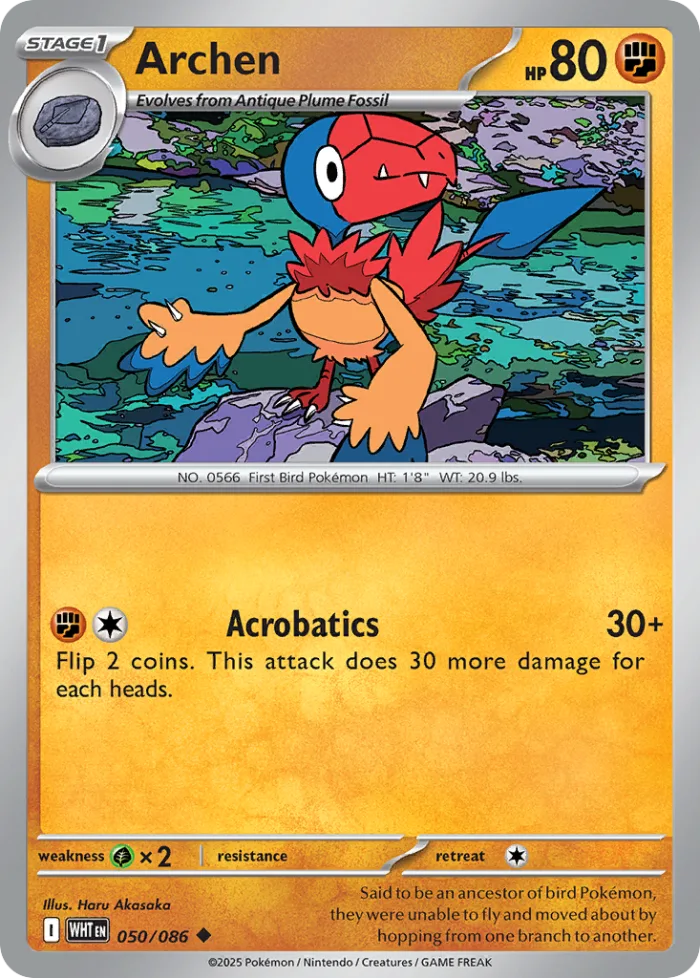 Archen #50 White Flare Pokemon card