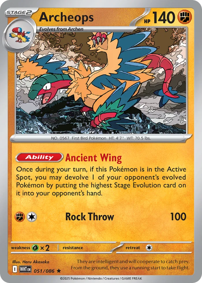 Archeops #51 White Flare Pokemon card