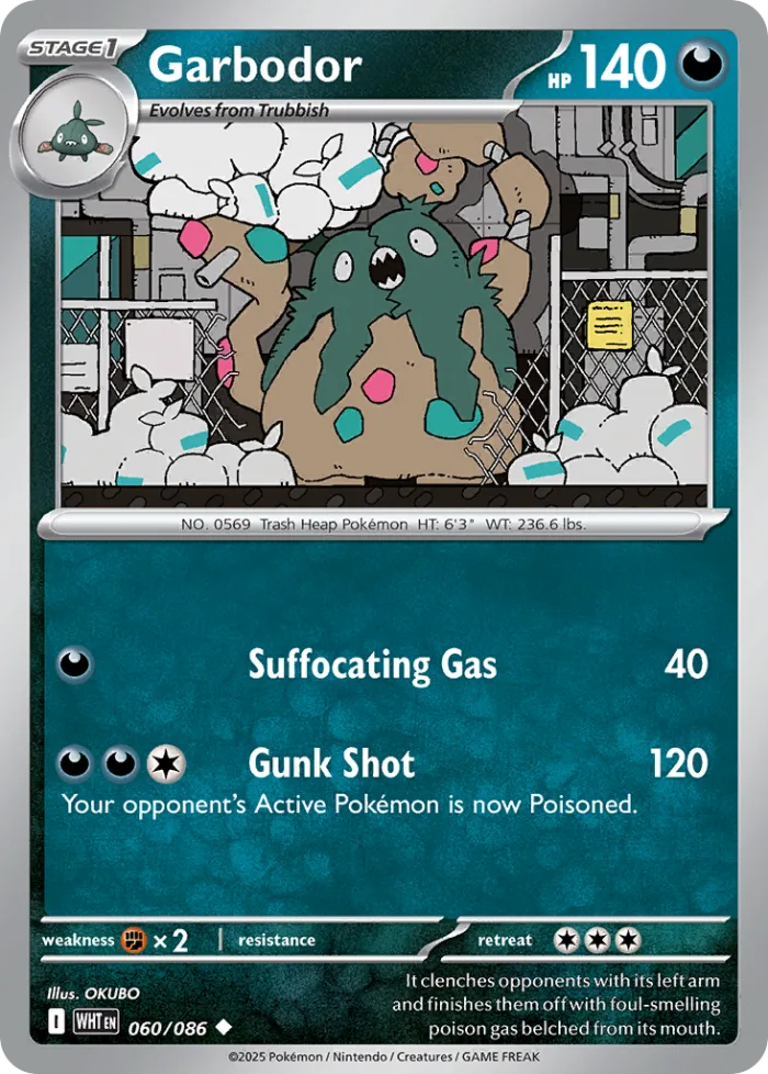 Garbodor #60 White Flare Pokemon card