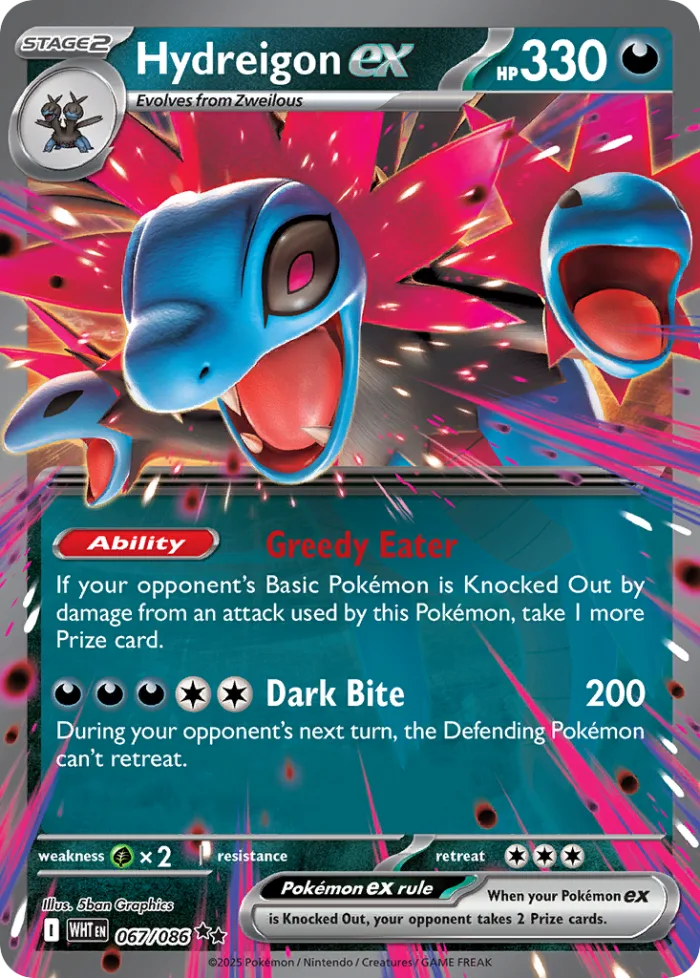 Hydreigon ex #67 White Flare Pokemon card