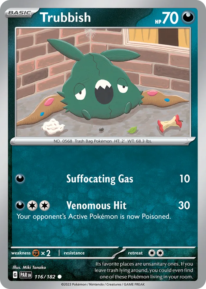 Trubbish #116 Paradox Rift Pokemon card