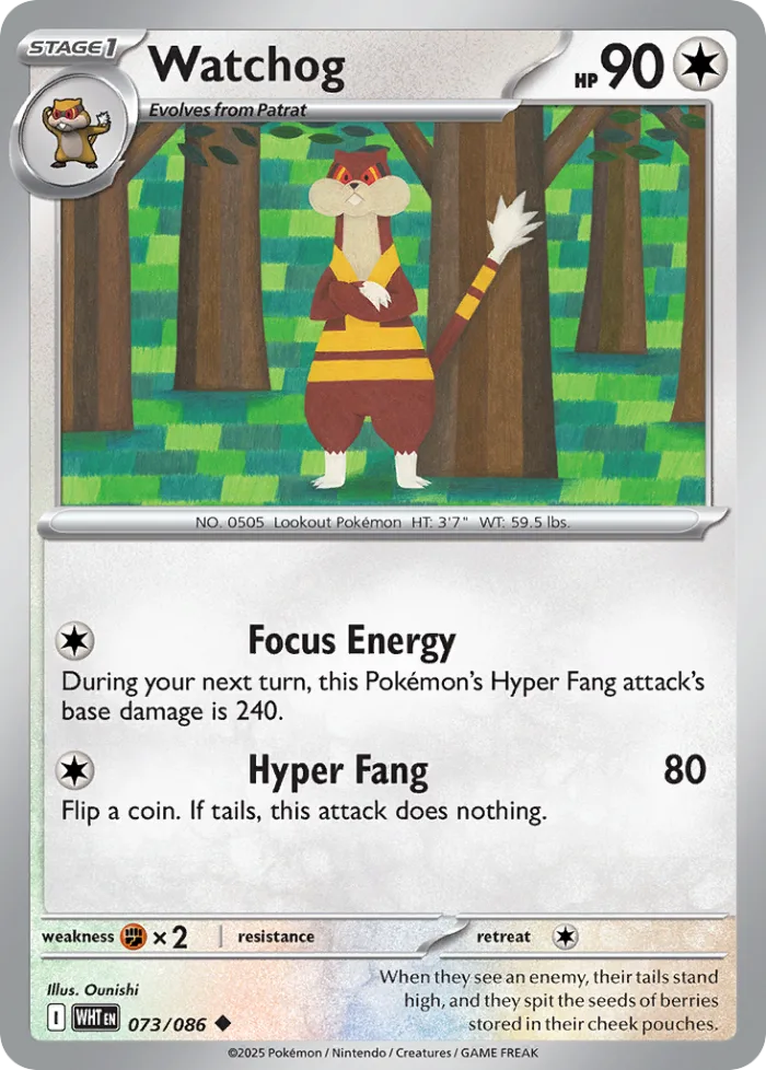Watchog #73 White Flare Pokemon card