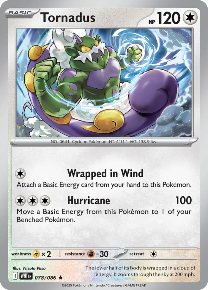 Tornadus #78 White Flare Pokemon card