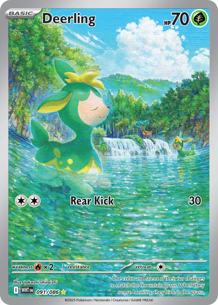 Deerling #91 White Flare Pokemon card