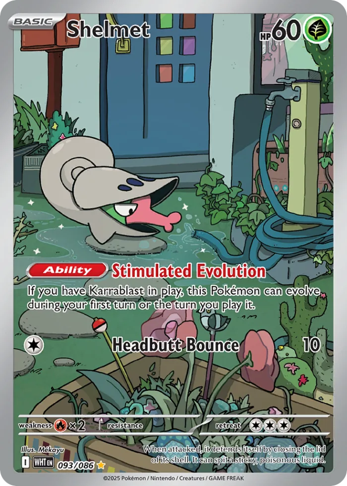 Shelmet #93 White Flare Pokemon card
