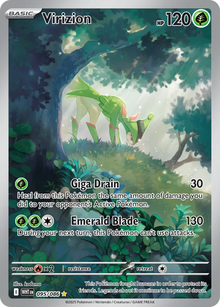 Virizion #95 White Flare Pokemon card