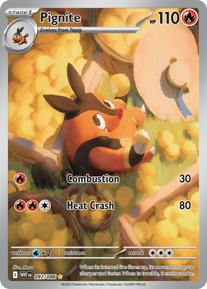 Pignite #97 White Flare Pokemon card