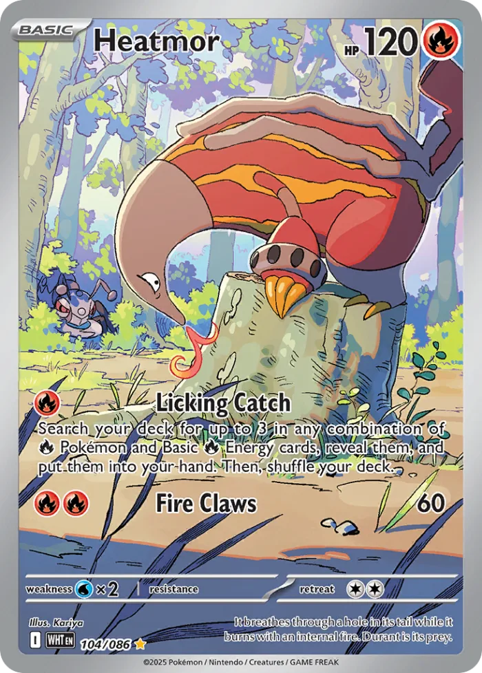 Heatmor #104 White Flare Pokemon card