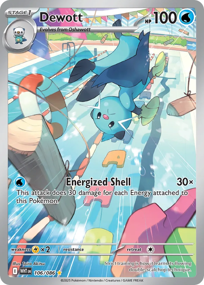 Dewott #106 White Flare Pokemon card