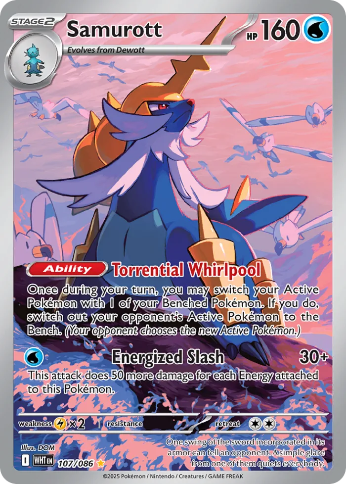 Samurott #107 White Flare Pokemon card
