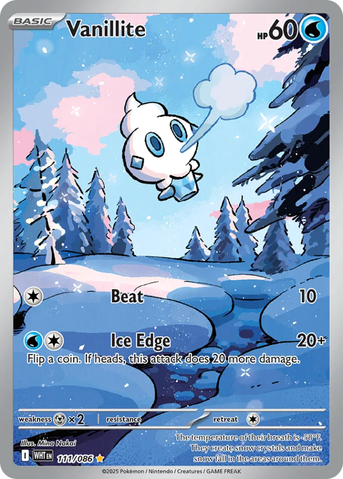 Vanillite #111 White Flare Pokemon card