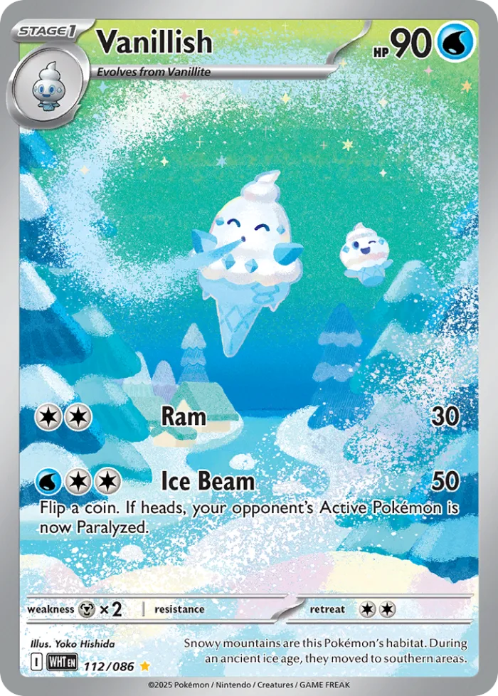 Vanillish #112 White Flare Pokemon card