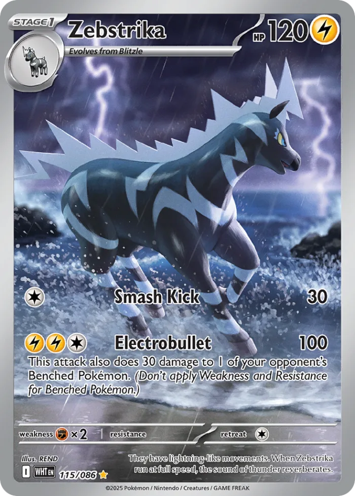 Zebstrika #115 White Flare Pokemon card