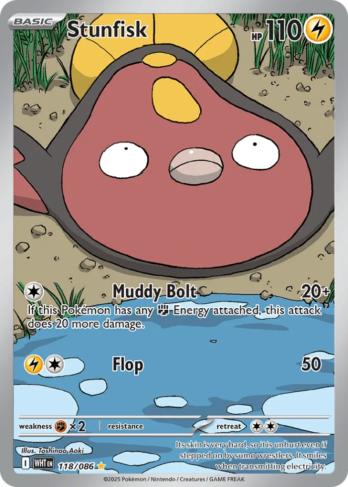 Stunfisk #118 White Flare Pokemon card