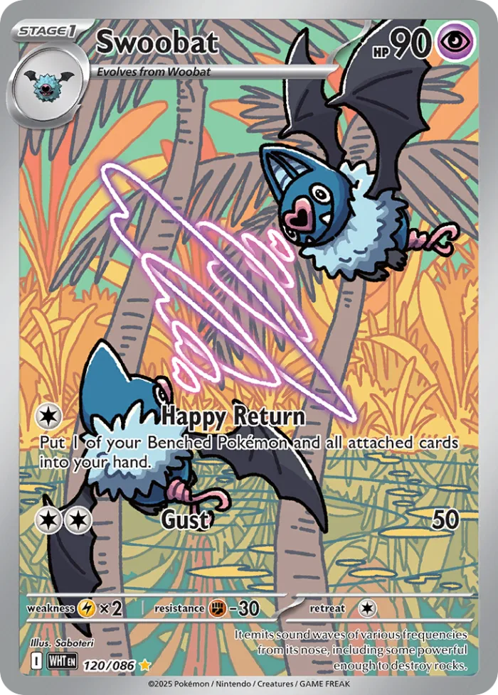 Swoobat #120 White Flare Pokemon card