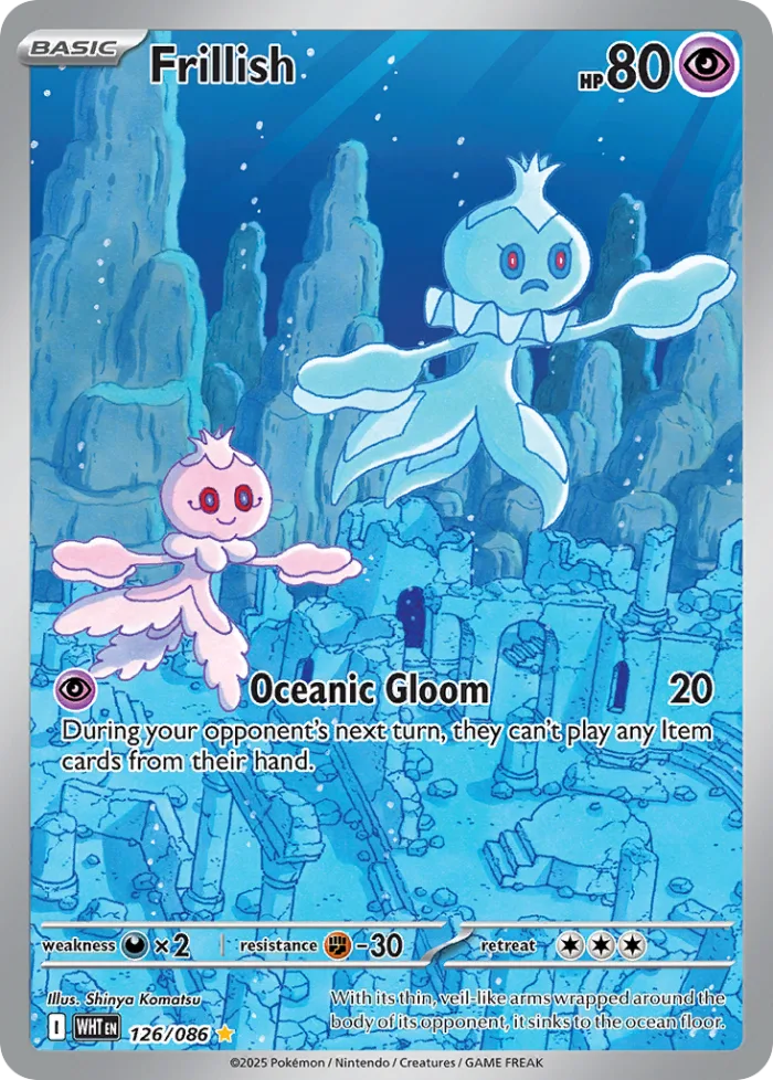Frillish #126 White Flare Pokemon card
