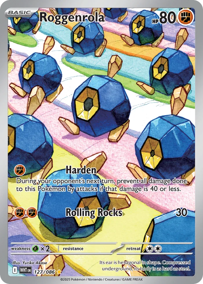 Roggenrola #127 White Flare Pokemon card
