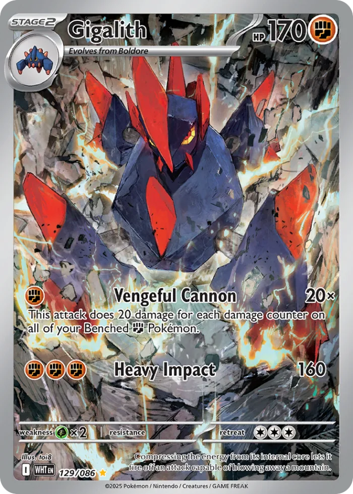 Gigalith #129 White Flare Pokemon card