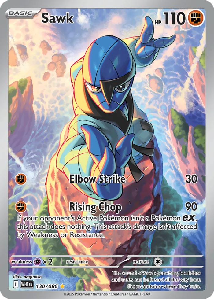Sawk #130 White Flare Pokemon card