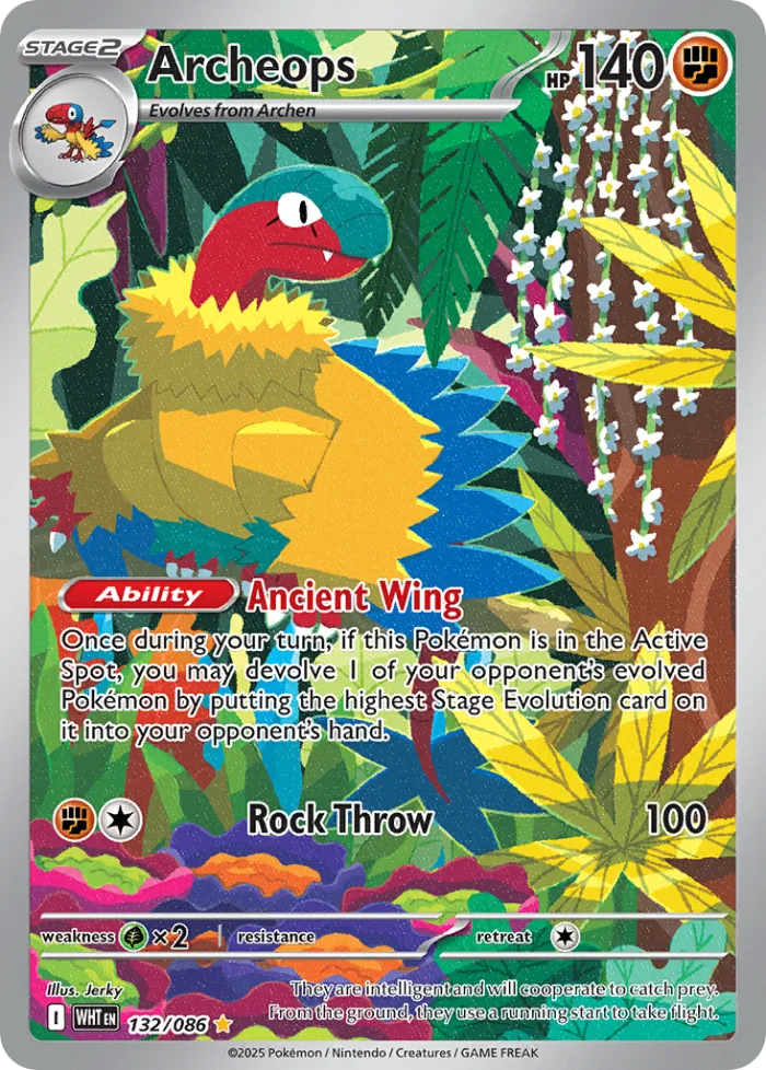 Archeops #132 White Flare Pokemon card