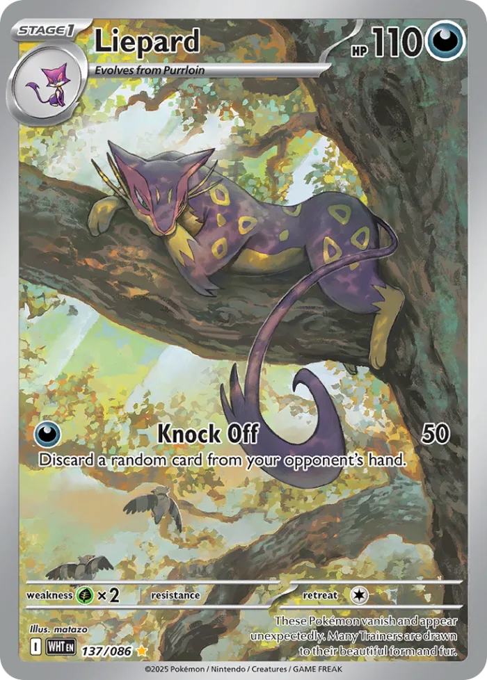 Liepard #137 White Flare Pokemon card