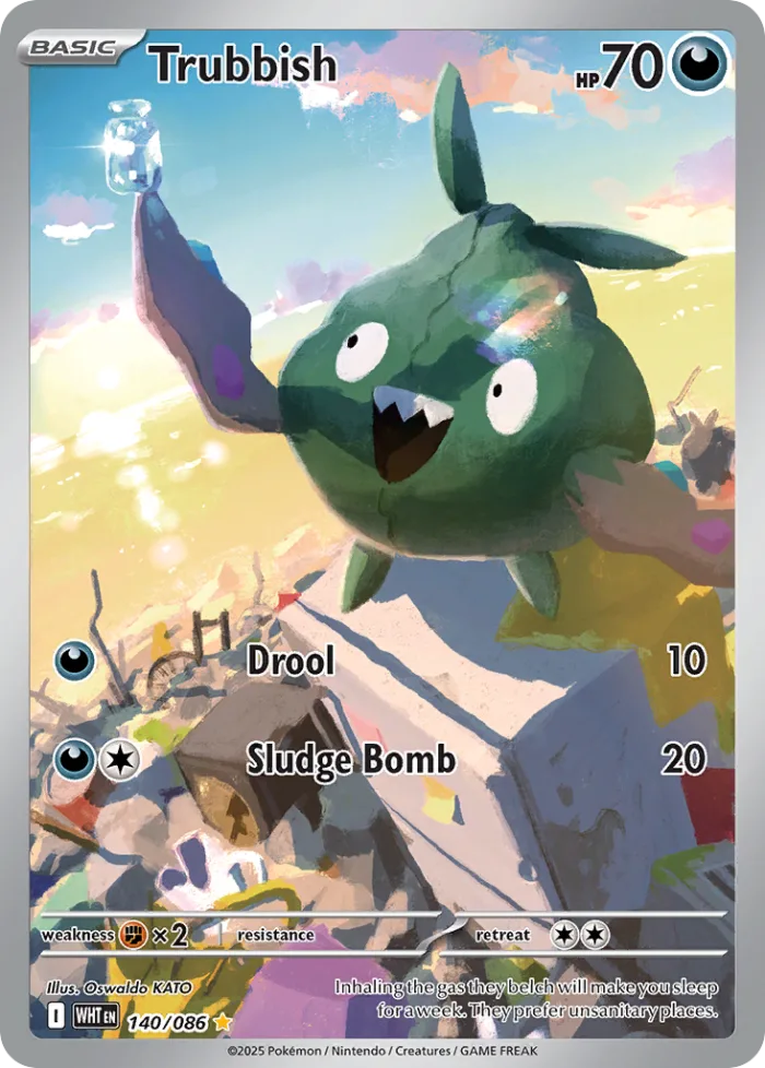 Trubbish #140 White Flare Pokemon card