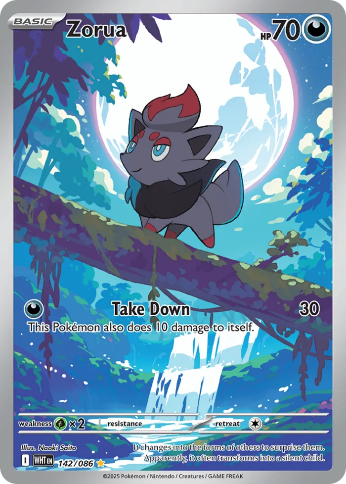 Zorua #142 White Flare Pokemon card