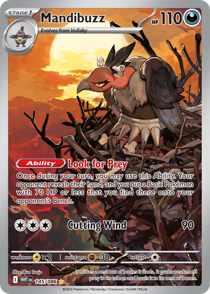 Mandibuzz #145 White Flare Pokemon card