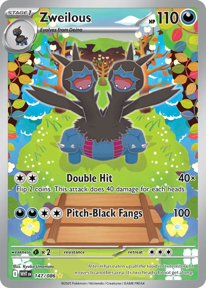 Zweilous #147 White Flare Pokemon card
