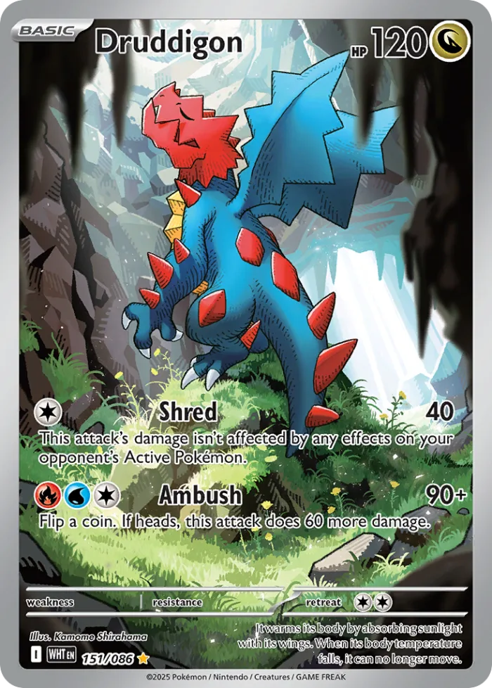 Druddigon #151 White Flare Pokemon card