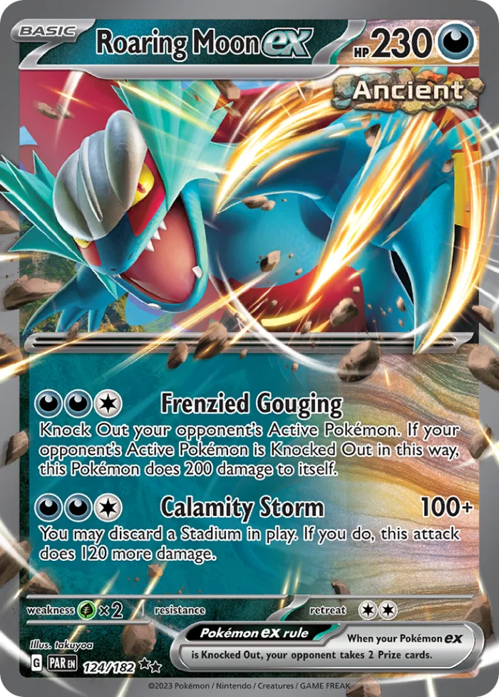 Roaring Moon ex #124 Paradox Rift Pokemon card