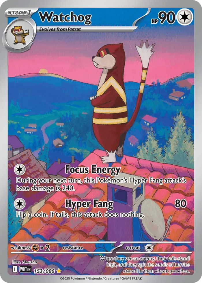 Watchog #153 White Flare Pokemon card
