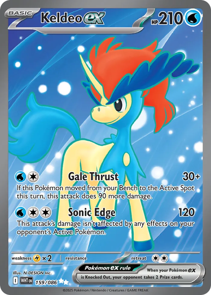 Keldeo ex #159 White Flare Pokemon card