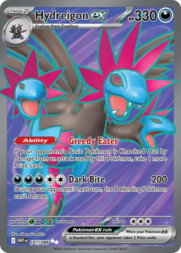 Hydreigon ex #161 White Flare Pokemon card