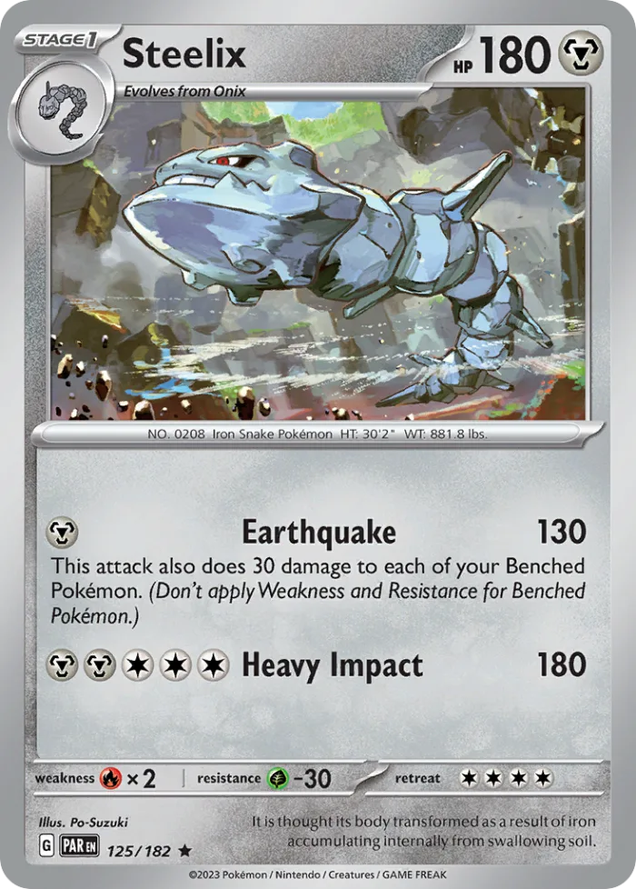 Steelix #125 Paradox Rift Pokemon card