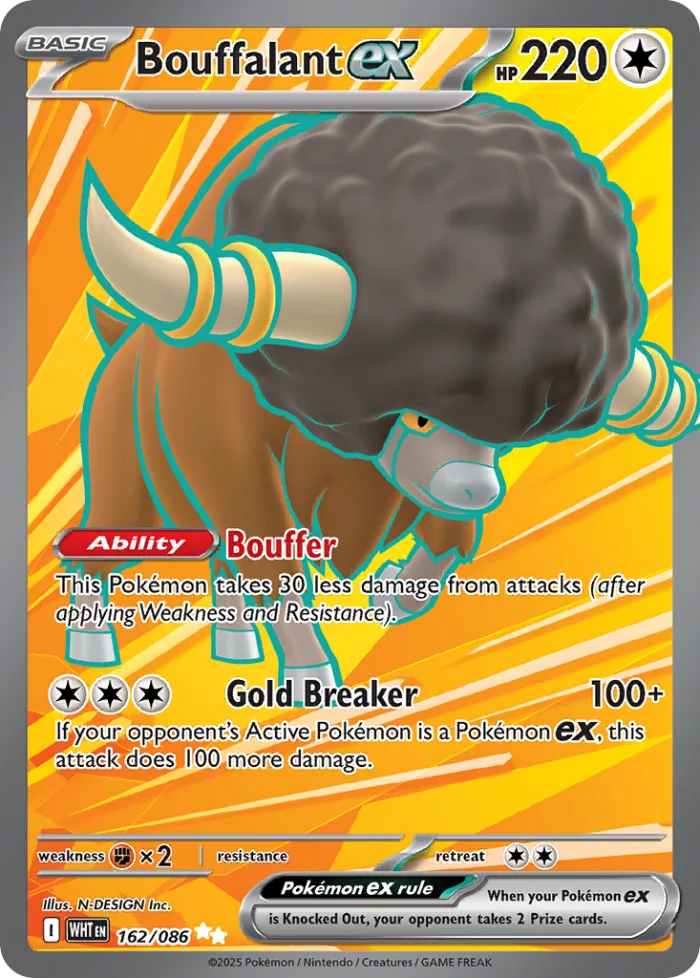Bouffalant ex #162 White Flare Pokemon card