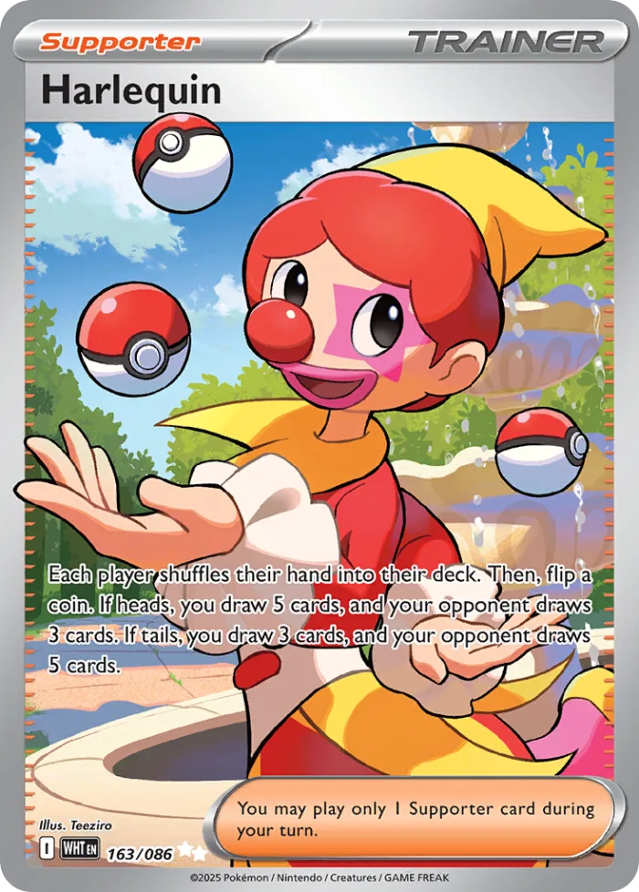 Harlequin #163 White Flare Pokemon card