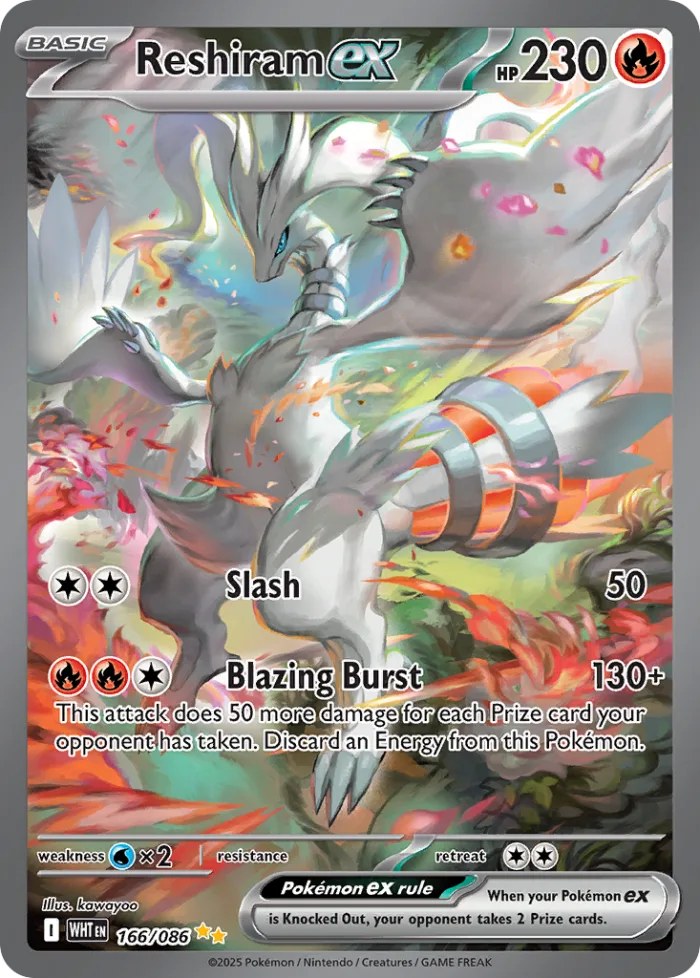 Reshiram ex #166 White Flare Pokemon card
